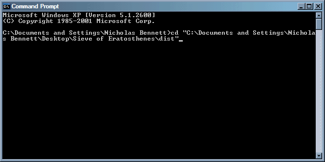 Command prompt - ChDir