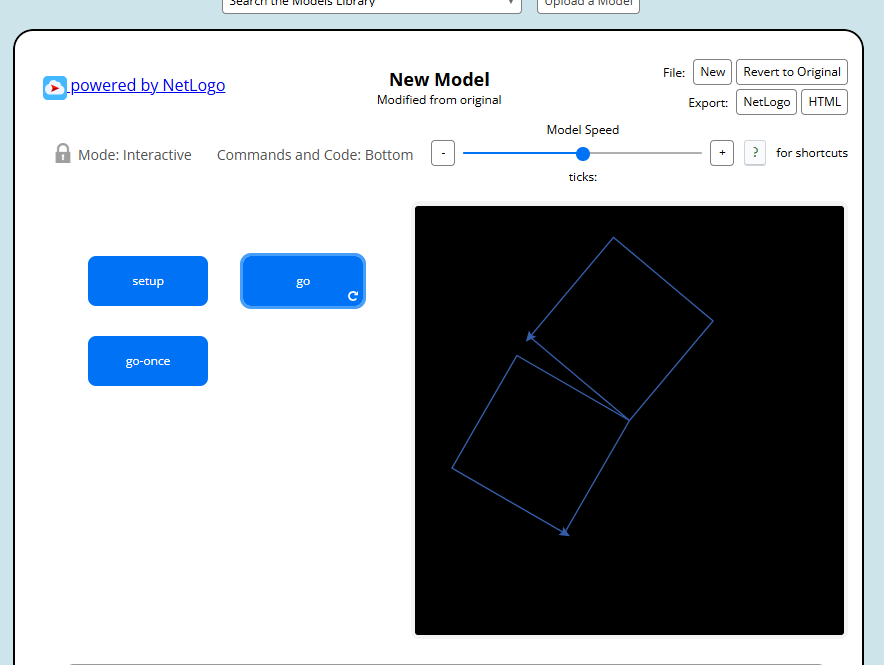 Day 1 NetLogo model screenshot