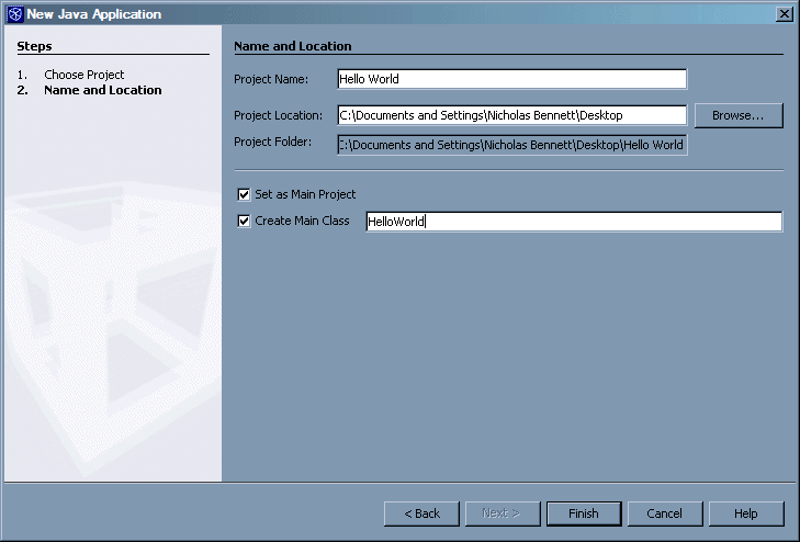 New Java Application properties