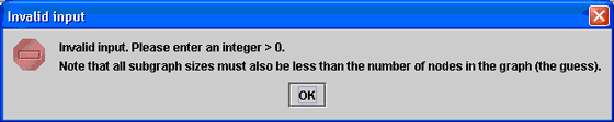 Figure 2: The error message that comes up if the user of the computational program puts in an invalid input. All inputs into that program have error catchers to ensure that only valid inputs are used in the program.
