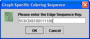 Figure 4: The input window for the second, graphing program. This input asks for the Edge Sequence Key from the calculations program. The one entered is the from the output in Figure 3.