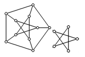 The second graph is a subgraph of the first graph.